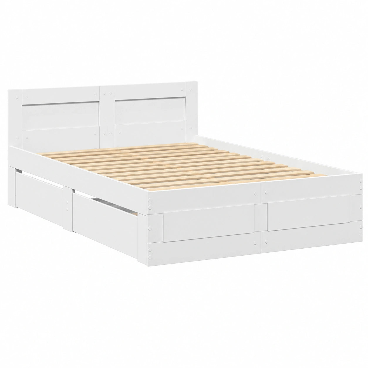 Struttura Letto con Testiera Legno Bianco 120x190 cm