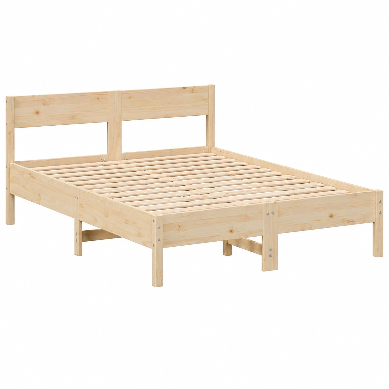 Telaio Letto in Pino Massello 140x190 cm Senza Materasso