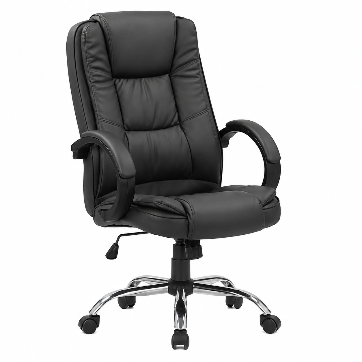 Sedia Ergonomica HEMAX Saigon in Similpelle Regolabile, Poltrona Ufficio e Studio, Design Moderno e Comodo - Nero