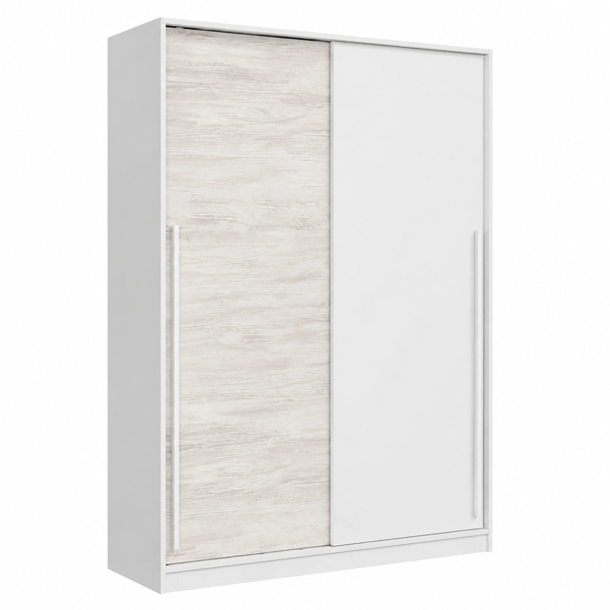 Armadio Guardaroba con Porte Scorrevoli e Ripiani Scandinavi 200x120x50 cm, Bianco e Rovere