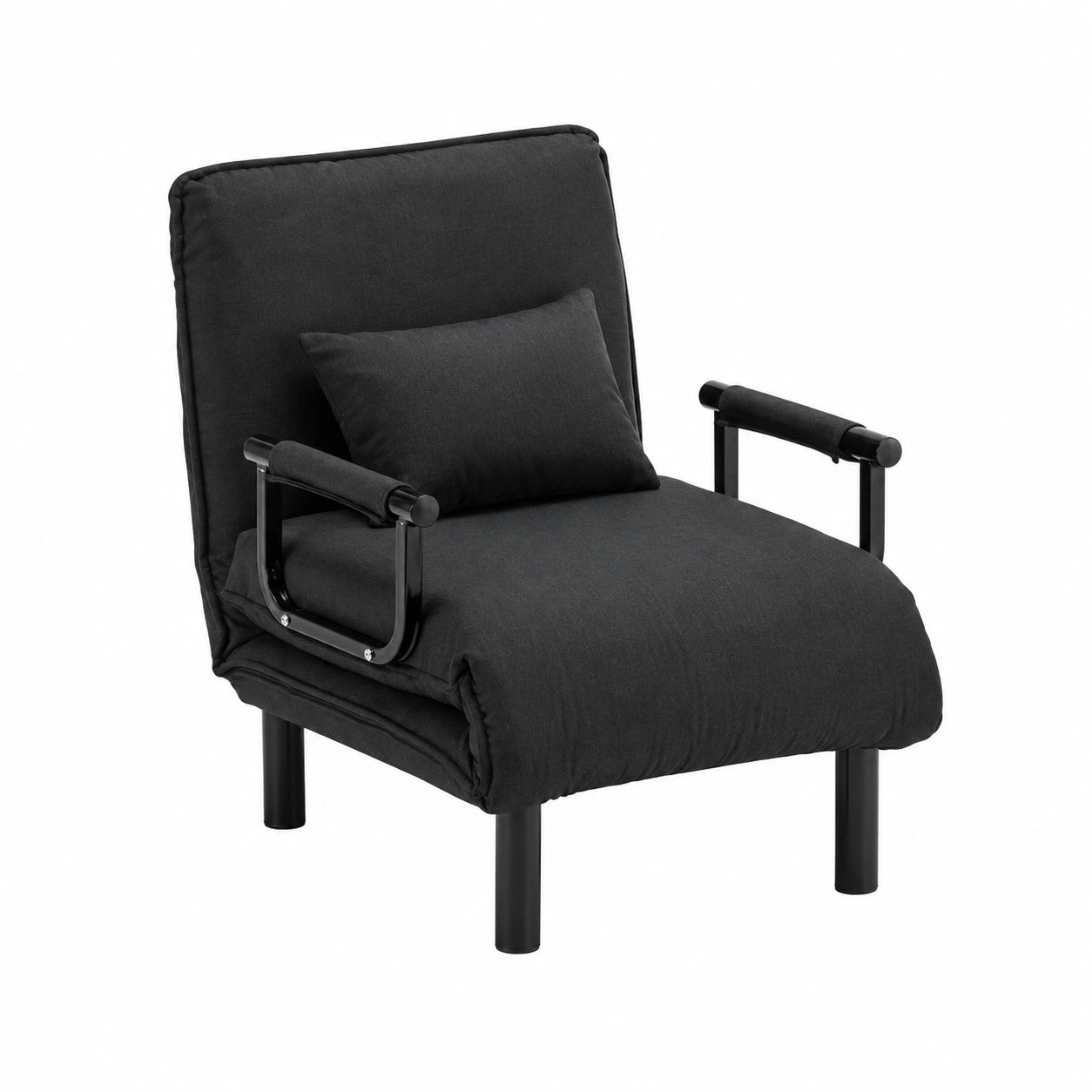 Sedia Letto Pieghevole in Tessuto Nero - Modello Deborah