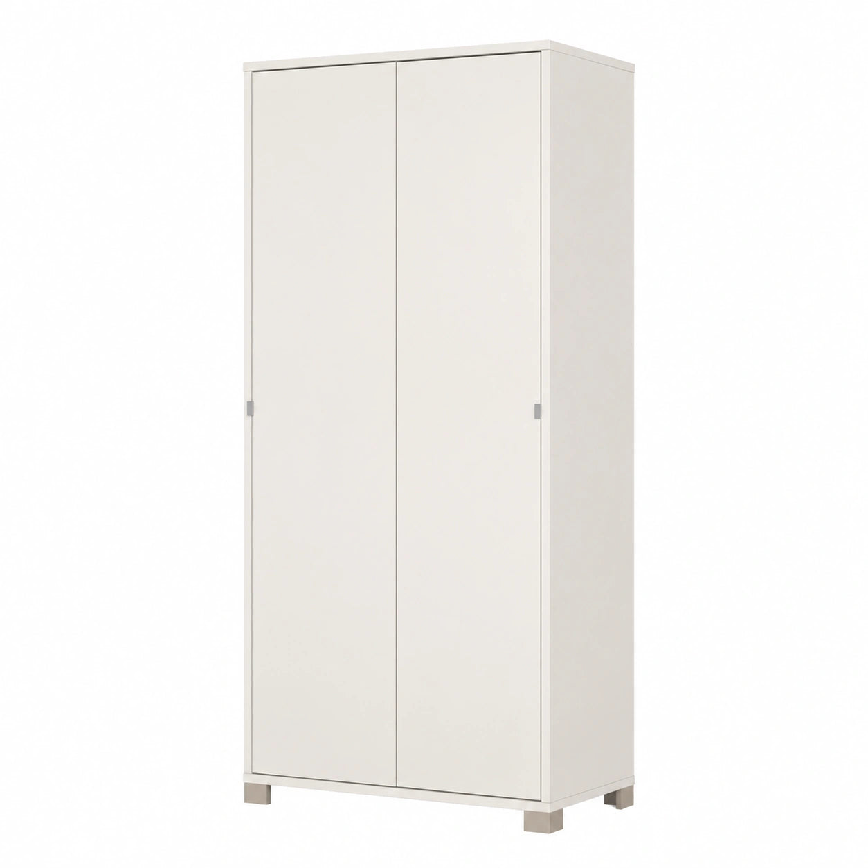 Armadio Compatto 2 Ante Scorrevoli Salvaspazio Bianco Fiammato 82x41x190 cm