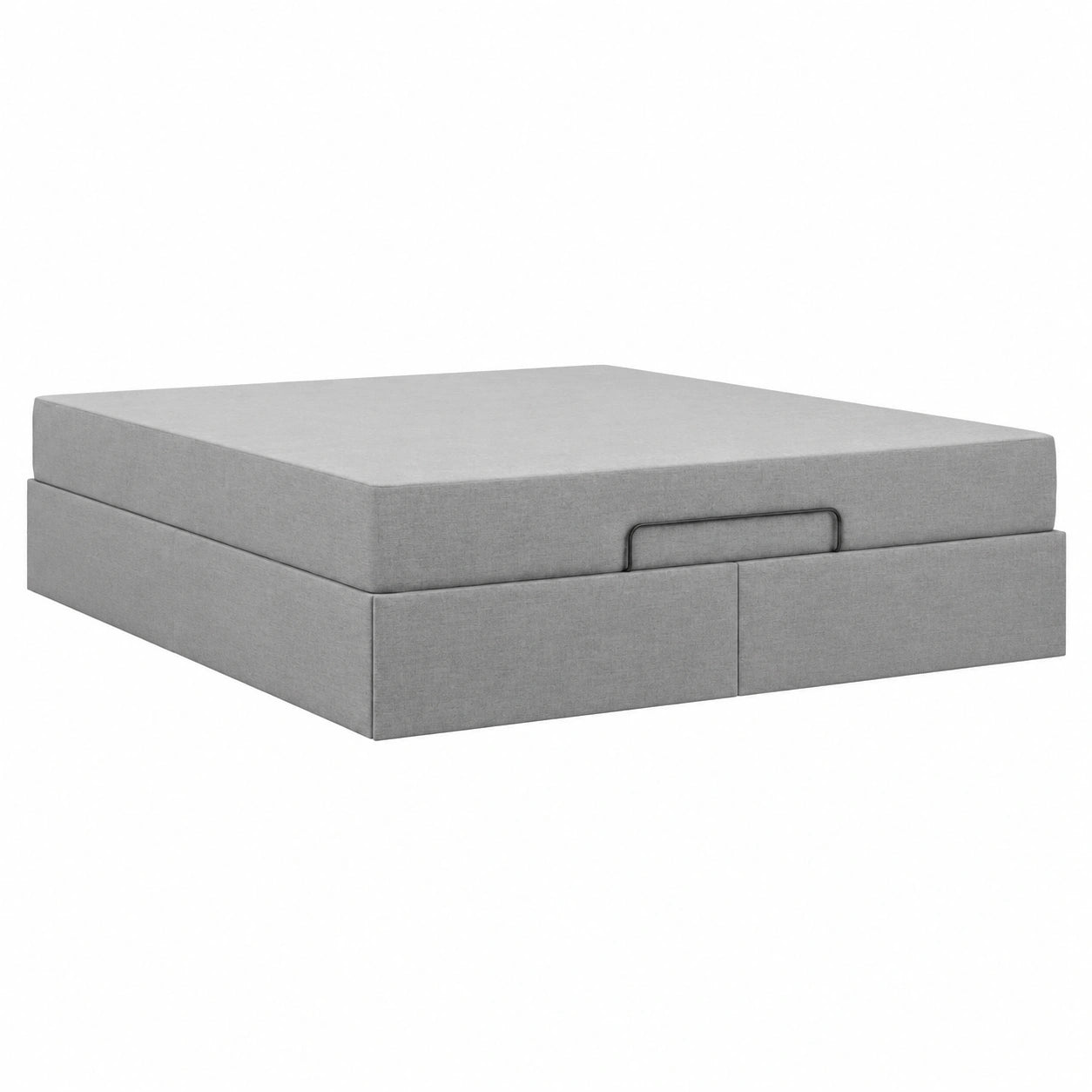 Letto Boxspring King Size 160x200 cm con Materasso Grigio e Cassetti