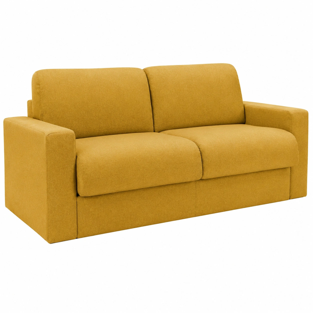 Divano Letto Matrimoniale Piccinni con Braccioli, Materasso 14cm, Giallo Mostarda