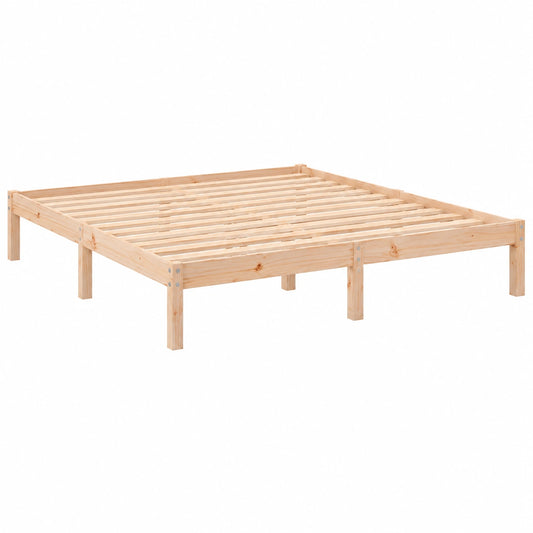 Letto matrimoniale in legno massello 160x220 cm con rete a doghe robuste