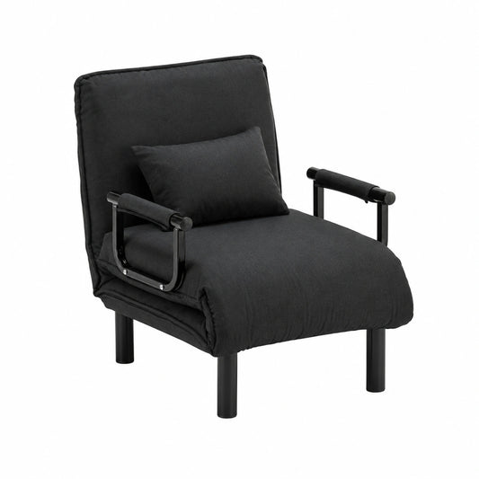 Sedia Letto Pieghevole in Tessuto Nero - Modello Deborah