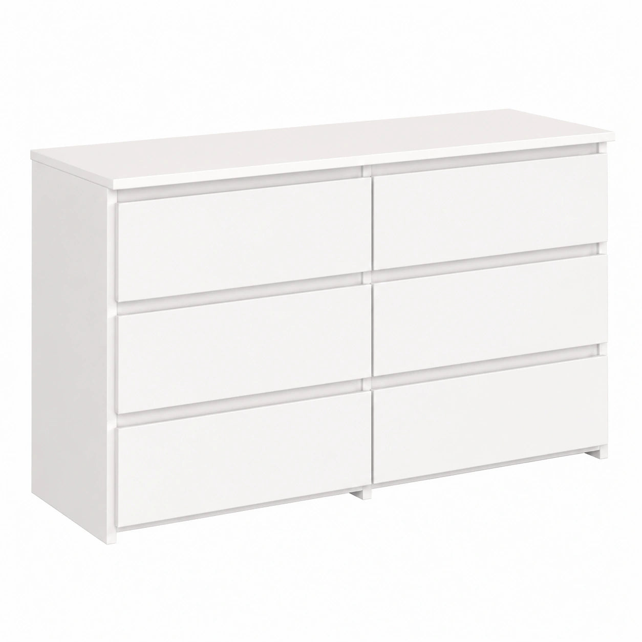 Cassettiera Moderna AKORD CL-100 con 6 Cassetti, Ideale per Soggiorno e Camera da Letto, Bianco, 35 x 100 x 57 cm