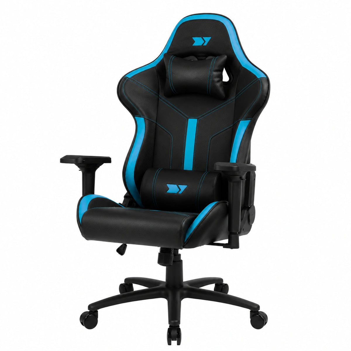 Sedia da Gaming Ergonomica DRIFT DR350 con Braccioli 4D, Cuscini Supporto Lombare e Cervicale, Inclinazione Fino a 135°, Ruote Silenziose, Nero-Blu